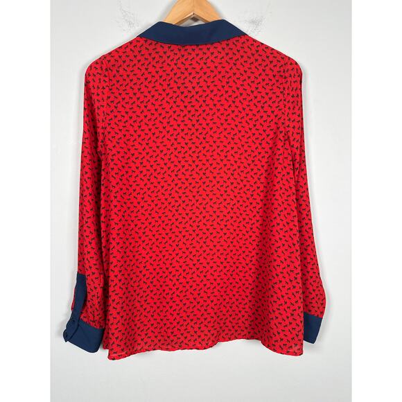 Free People Horse Button Popover Womens Size XS Semi Sheer Long Sleeve - Picture 5 of 8